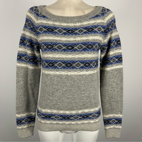 NWT Joe Fresh Gray and Blue Crew Neck Sweater XS - Picture 3 of 11